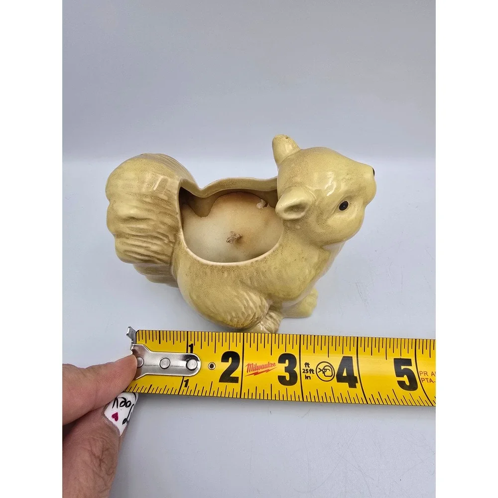 Squirrel‎ Candle Holder Set Unisex OS Yellow Good Ceramic Woodland Retro MCM